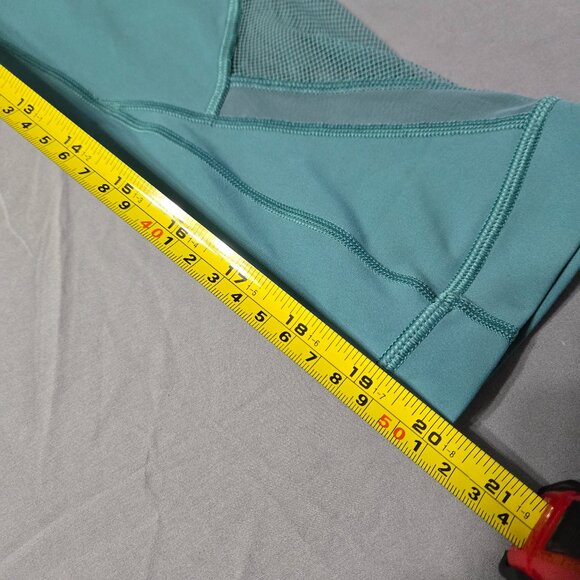 Lululemon Athletica Sz 4 Women Turquoise  Forget The Sweat Crop Capri Leggings - Picture 5 of 5